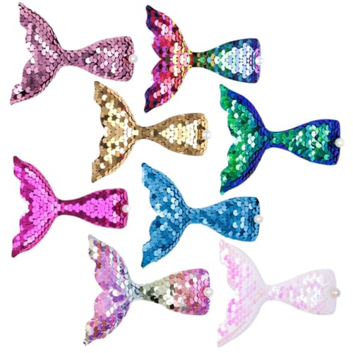 ERINGOGO 8 Stck Teiliges Meerjungfrauen Haarspangen für Mädchen Bunte Pailletten Duckbill Clips Süßer Haarschmuck für Geburtstags und Themenpartys Haarclips mit Glitzereffekt von ERINGOGO