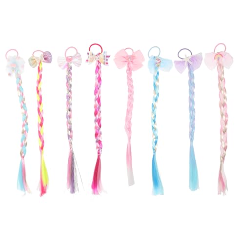 ERINGOGO 8 Stück Teiliges Bunte Geflochtene Haarverlängerungen für Mädchen Synthetische Ponytail Extensions mit Niedlichen Cartoon motiven Elastisch und Einfach zu Befestigen für Party und ERINGOGO 8 Stück Teiliges Bunte Geflochtene Haarverlängerungen für Mädchen Synthetische Ponytail Extensions mit Niedlichen Cartoon motiven Elastisch und Einfach zu Befestigen für Party und von ERINGOGO