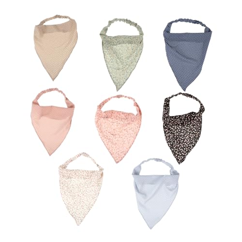 ERINGOGO 8 Stück Teiliges Damen Haarband mit Elastischem Dehnbarem Kopftuch Bedruckt mit Blumen und Punkten Vielseitiges Stirnband für Alltag Party Yoga und Styling Komfortabel und Modisch von ERINGOGO