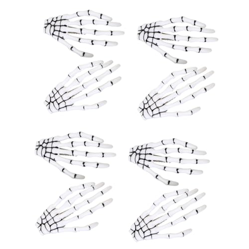 ERINGOGO 8 Stück Teiliges Halloween Haarklammern Skelett Hände Design Langlebige Haarspangen für Frauen und Männer Gruselige Knochen Haarklammern für Kostüm Party Cosplay und Alltag von ERINGOGO