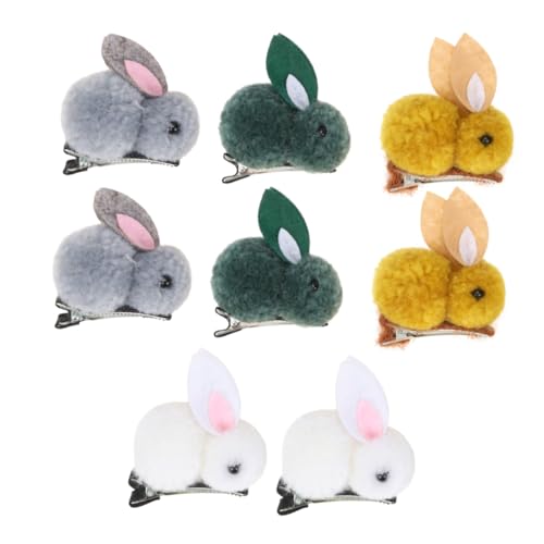 ERINGOGO 8 Stück Teiliges Plüsch hasenhaarspangen Mädchen Niedliche Realistische Haarclips Weiche Langlebige Haarklammern Geeignet für Erwachsene für Kostüme Partys und Zufällige Farbe von ERINGOGO