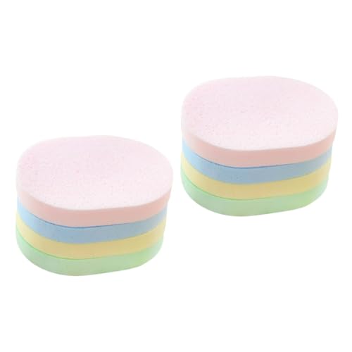 ERINGOGO 8 Stück Teiliges Runde Gesichtsreinigungsschwämme Weiche Make up entferner Pads Sanfte Gesichtsreinigung Wiederverwendbar Hautfreundlich Kompakt für Reise und Zufällige Farbe von ERINGOGO