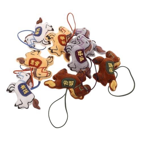 ERINGOGO 8stücke Pferd Plüsch Taschenanhänger Cartoon Design Auto Schlüsselanhänger Tier Hängeornament Rucksack Anhänger Weich Flauschig Süß Geschenktütenfüller Party von ERINGOGO