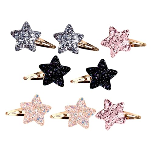 ERINGOGO 8stücke Stern-haarspange Glitzer-haarspange Haarspangen Mit Druckknöpfen Stern-haarspangen Für Mädchen Frauen Clip Für Dünnes Haar Haarschmuck Haar-accessoires von ERINGOGO