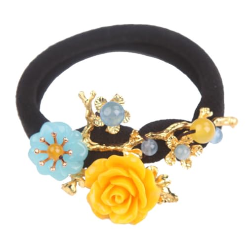 ERINGOGO Agate Haargummi Retro Haarband Vintage Haarschmuck für Damen Komfortabel Rutschfest Vielseitig für Alltag Party und Geburtstag Design Handgefertigt Blumenmotiv von ERINGOGO