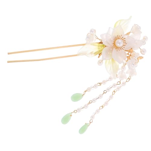 ERINGOGO Antiker Chinesischer Haarstab mit Blumen und Quaste Traditionelle Haarnadel für Lange Haare Brautschmuck und Hanfu Haaraccessoire Eleganter Haarschmuck für Hochzeit Party von ERINGOGO