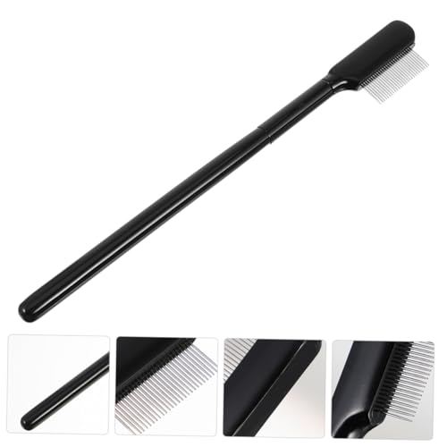 ERINGOGO Augenbrauen und Wimpernkamm aus Stahlnadeln mit Langem Schwarzem Holzgriff Einseitiger Mascara Pinsel zum Präzisen Trennen und Formen Langlebig Leicht zu Reinigen für Make Up und von ERINGOGO