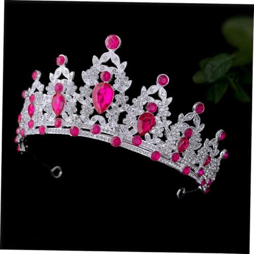 ERINGOGO Barock Kristallkrone für Braut und Mädchen Silber Roséfarbene Tiara mit Funkelndem Strass Festliche Haaraccessoire für Hochzeit Geburtstag Kostüm und Festliche Anlässe von ERINGOGO