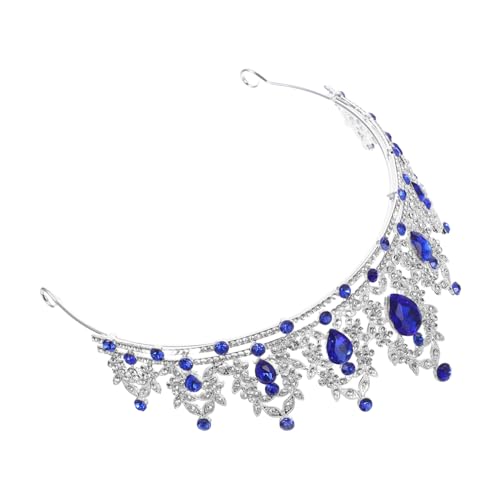 ERINGOGO Barock Tiara Haaraccessoire mit Strassbesetzter Krone Königliches Braut Diadem Silber Blau Funkelndes Haarschmuck für Hochzeit Abschlussball Geburtstag und Festliche Anlässe ERINGOGO Barock Tiara Haaraccessoire mit Strassbesetzter Krone Königliches Braut Diadem Silber Blau Funkelndes Haarschmuck für Hochzeit Abschlussball Geburtstag und Festliche Anlässe von ERINGOGO