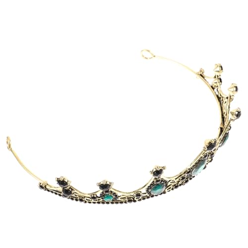ERINGOGO Barocke Brautkrone mit Kristallbesatz Haarschmuck Stirnband für Hochzeit Party und Festzug Grünes Filigranes Tiara Kopfstück für Damen Edle Brautkopfbedeckung von ERINGOGO
