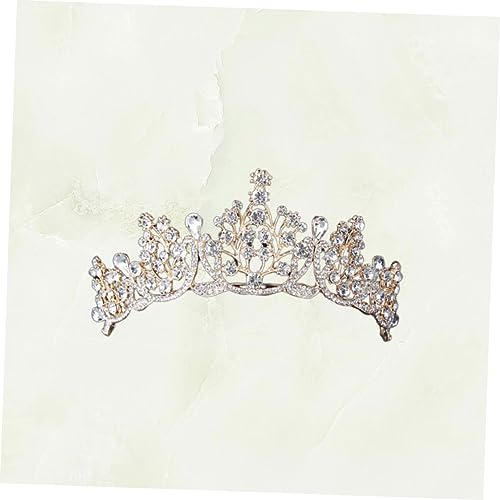 ERINGOGO Barocke Krone Haarschmuck Handgefertigt Strahlender Glitzernder Braut Kopfschmuck Goldene Hochzeit Tiara Damen Festlicher Schmuck von ERINGOGO