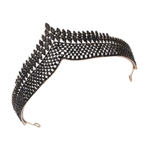 ERINGOGO Barocker Vintage Strass Haarschmuck Schwarz Retro Braut Tiara mit Funkelnden Kristallen Braut Stirnband für Hochzeit Party Damen und Mädchen von ERINGOGO