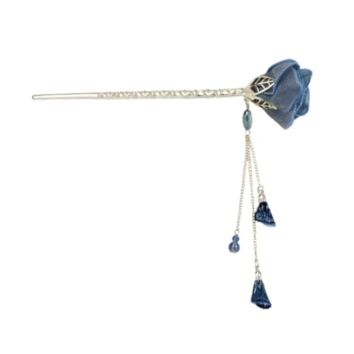ERINGOGO Blaue Rosen Haarspange mit Quaste Eleganter Haarschmuck für Damen Stilvoller Haarnadel für Besondere Anlässe Schonend und Sicher für Verschiedene Haarstile ERINGOGO Blaue Rosen Haarspange mit Quaste Eleganter Haarschmuck für Damen Stilvoller Haarnadel für Besondere Anlässe Schonend und Sicher für Verschiedene Haarstile von ERINGOGO