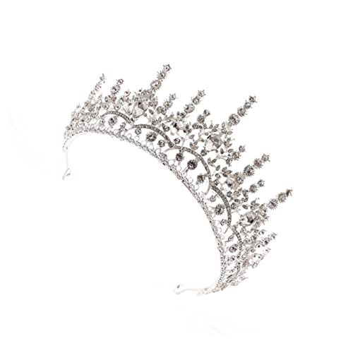 ERINGOGO Braut Tiara Krone mit Funkelnden Strasssteinen Eleganter Haarreif für Hochzeit Verlobung und Brautjungfern Silbernes Diadem Haarschmuck Filigranes Design für Festliche Anlässe von ERINGOGO
