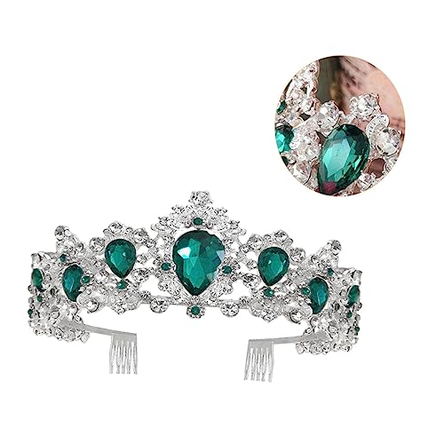ERINGOGO Brautkrone mit Grünem Haarschmuck Modischer Hochzeitsschmuck Einzigartiges Design Glänzend Geeignet für Braut und Festliche Anlässe ERINGOGO Brautkrone mit Grünem Haarschmuck Modischer Hochzeitsschmuck Einzigartiges Design Glänzend Geeignet für Braut und Festliche Anlässe von ERINGOGO