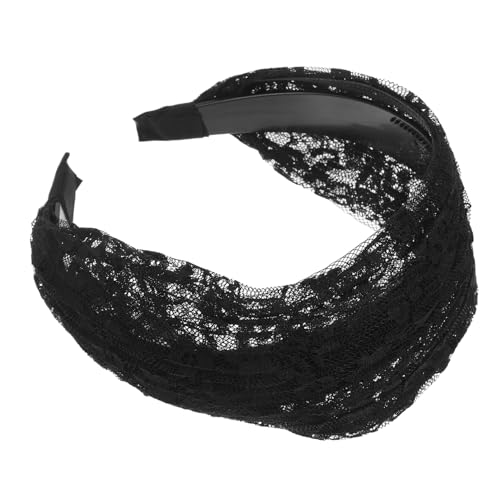 ERINGOGO Breites Spitzen Haarband Damen Elegant Breites Stirnband Haarschmuck Komfortabel Leicht Alltag Party Zubehör von ERINGOGO