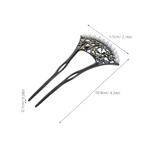 ERINGOGO Chinesische Haarnadel U Förmiger Fächer Haarforke mit Künstlichen Perlen Klassischer Haarschmuck für Frauen Hanfu Qipao Frisuren Hochzeit von ERINGOGO