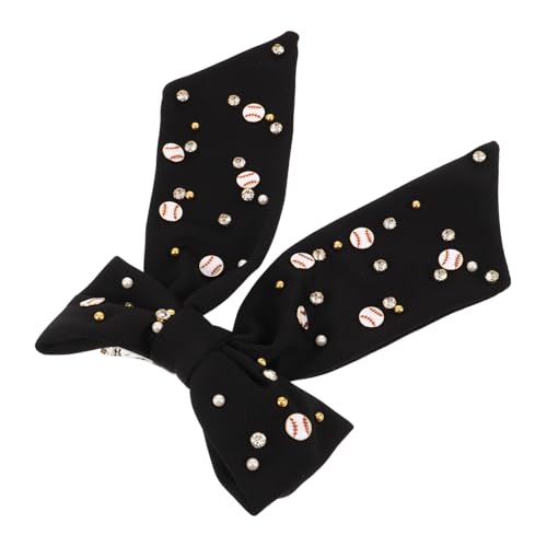 ERINGOGO Dekorative Haarkarte Haarbänder für Frauen Haarspangen mit Strasssternen Star-Haarspangen für Mädchen Haarschleifen große Haarspange Stoff Schwarz von ERINGOGO