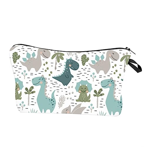 ERINGOGO Make up Tasche Dinosaurier Druck Tragbare Kosmetiktasche Für Damen Outdoor Aufbewahrungstasche Kompakt Für Reisen Und Badezimmerorganisation von ERINGOGO