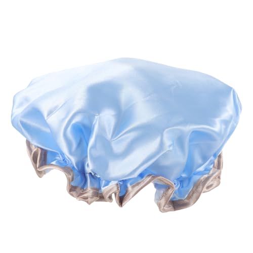 ERINGOGO Doppel-layer Duschhaube Für Frauen Wasserdichte Atmungsaktive Badekappe Für Lange Lockige Und Dicke Haare Für Dusche Kochen Spa Und Mehr in Blau ERINGOGO Doppel-layer Duschhaube Für Frauen Wasserdichte Atmungsaktive Badekappe Für Lange Lockige Und Dicke Haare Für Dusche Kochen Spa Und Mehr in Blau von ERINGOGO