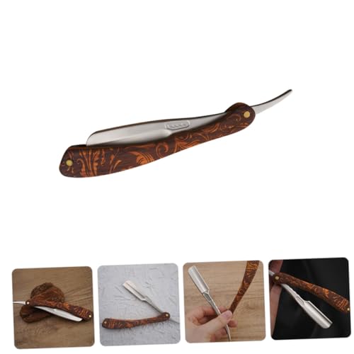 ERINGOGO Edelstahl Rasiermesser Faltbar Bart Rasierklingen Halter Sicher Ergonomisch Manuell Vintage Design Kompakt Tragbar für Herren Tägliche Rasur Zuhause und Reise von ERINGOGO