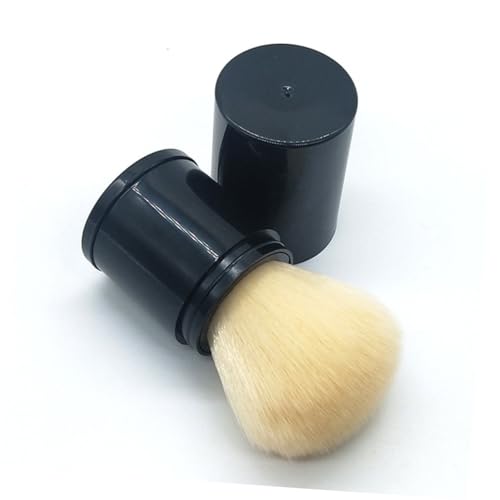 ERINGOGO Einziehbarer Tragbarer Blush Pinsel mit Langlebigen Weißen Fasern Weiche Dichte Kosmetikpinsel für Puder und Foundation für Damen und Unterwegs von ERINGOGO