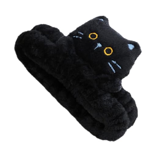 ERINGOGO Elastisches Damen Stirnband für Gesichtsreinigung und Make Up Weiches Bequemes Spa Haarband mit Süßem Katzenmotiv Waschbares Dehnbares Fleece Haarband für Hautpflege und Dusche von ERINGOGO
