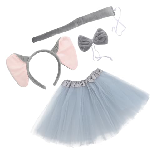 ERINGOGO Elefantenohren Stirnband mit Tüllrock und Fliege Weiches Stofftierkostüm Zubehör für Erwachsene Vielseitig für Halloween Geburtstage Karneval und Partyspaß Geeignet von ERINGOGO