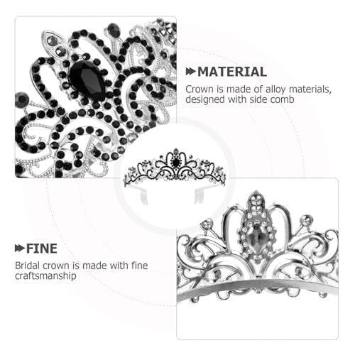 ERINGOGO Elegante Silberne Strasskrone Damen Haarschmuck Hochzeit Diadem Funkelndes Rhinestone Headband für Braut Brautjungfer und Party Stilvolles Accessoire für Festzug Geburtstag und von ERINGOGO