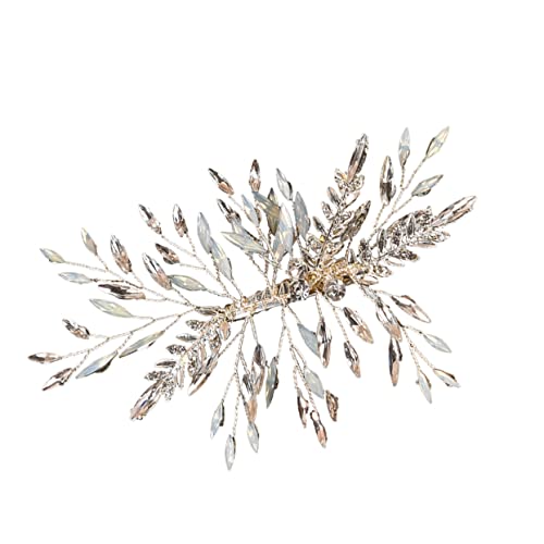 ERINGOGO Eleganter Hochzeit Haarschmuck Damen Silberne Haarklammer mit Kristallverzierung Hautfreundlicher Stabiler Haarclip für Party Braut Geburtstag und Festliche Anlässe von ERINGOGO