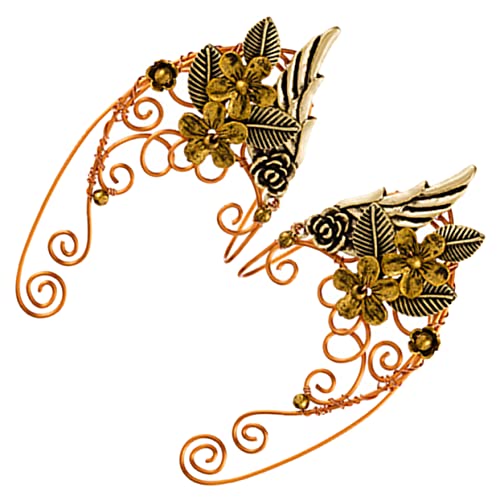 ERINGOGO Elfenohren Ohrmanschette Ohrclip aus Metall Handgefertigt Fairy Ear Piercing Ohrschmuck für Damen und Jugendliche für Cosplay und Kostümfeiern von ERINGOGO