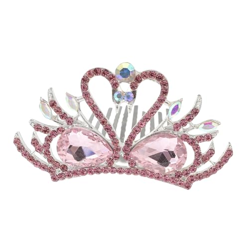 ERINGOGO Female Tiara Swan Crown aus Langlebiger Legierung Leicht und Kompakt Rosa Krone für Hochzeit Bühne und Geburtstagsfeier Stabile Verarbeitung Modischer Haarschmuck für Frauen von ERINGOGO