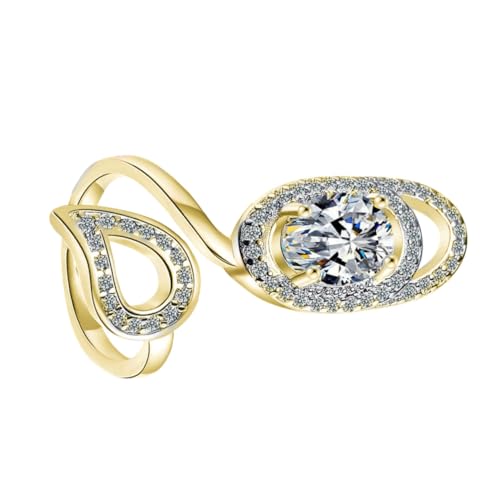 ERINGOGO Fingernagel Ring Verstellbar Modisch Nagel Schmuck Damen Nagelkunst Accessoire Goldfarben Kreativer Offener Damenring Elegant Für Party Alltag von ERINGOGO