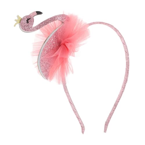 ERINGOGO Flamingo Haarreif für Glitzer Rutschfestes Hawaii Stirnband für Mädchen Festliches Party accessoire Weiches und Komfortables Kinderhaarbändchen Tropischer Look von ERINGOGO