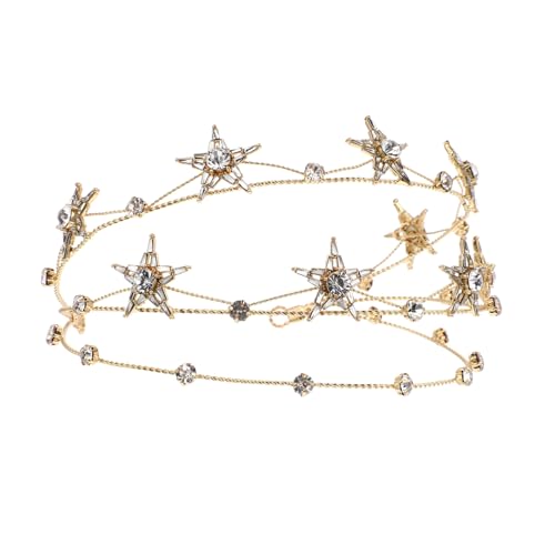 ERINGOGO Goldener Braut Haarschmuck mit Sternen Legierung Prinzessin Tiara Stirnband für Hochzeit Party und Abschlussball Einzigartiges Design für Festliche Anlässe und Besonderen von ERINGOGO