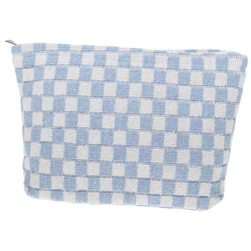 ERINGOGO Großer Tragbarer Kosmetikbeutel Mit Gittermuster Multifunktionale Aufbewahrungstasche Für Make-up Schreibwaren Handy Und Für Gym Und Alltag von ERINGOGO