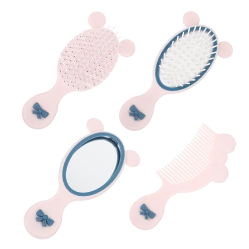 ERINGOGO Haarbürsten Teilig mit Tragbarem Kamm und Handlichem Spiegel Entwirrend Klein und Robust für Mädchen und Kleinkinder Praktische Styling Bürste für Zuhause und Unterwegs von ERINGOGO
