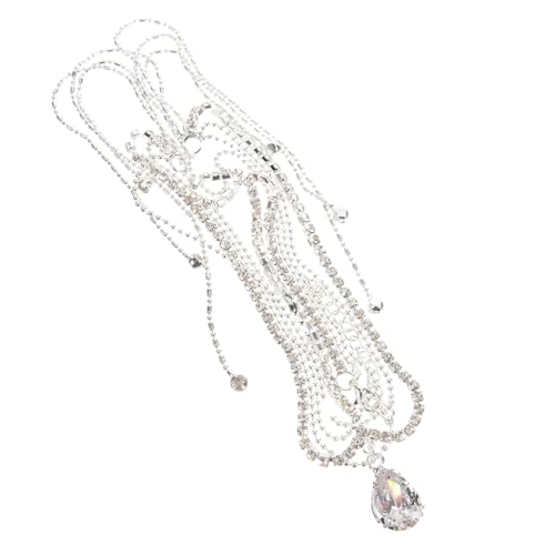 ERINGOGO Haarkette für Damen mit Funkelnden Strasssteinen Dekorativer Brautschmuck Handarbeit Boho Kopfschmuck mit Quasten Einzigartiges Design für Hochzeit und Festliche Anlässe von ERINGOGO