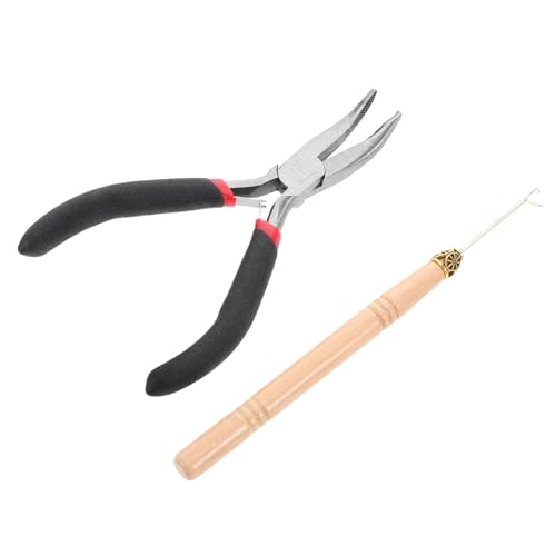 ERINGOGO Haarkunststoff Häkelnadel und Biegsamen Zangen mit Schwarzem Griff Ergonomisch Gestaltet für Müheloses Flechten und Präzise Frisurdetails Glatte Oberfläche Schützt Haar und ERINGOGO Haarkunststoff Häkelnadel und Biegsamen Zangen mit Schwarzem Griff Ergonomisch Gestaltet für Müheloses Flechten und Präzise Frisurdetails Glatte Oberfläche Schützt Haar und von ERINGOGO