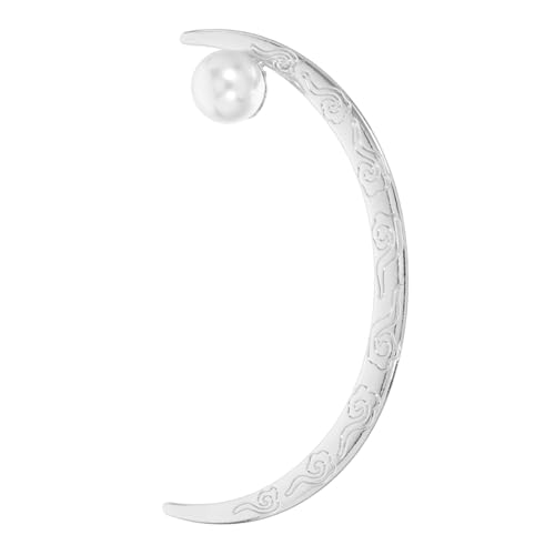 ERINGOGO Halbmond Haarnadel für Damen Gebogene Mondsichel Form Perlenverzierung Leichter Haarstab für Dickes Langes Haar Retro Styling Werkzeug für Haarknoten und Hochsteckfrisuren von ERINGOGO