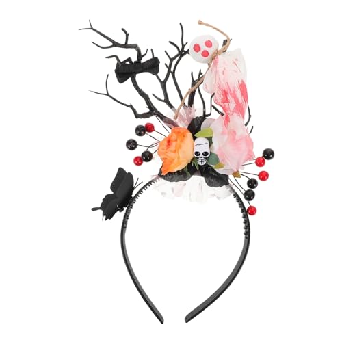 ERINGOGO Halloween Haarreif mit Hirschgeweih Schmetterling und Mexikanischem Blumenkranz Party Cosplay Accessoire für Day Of The Dead Cinco De Mayo und Kostümfeiern von ERINGOGO