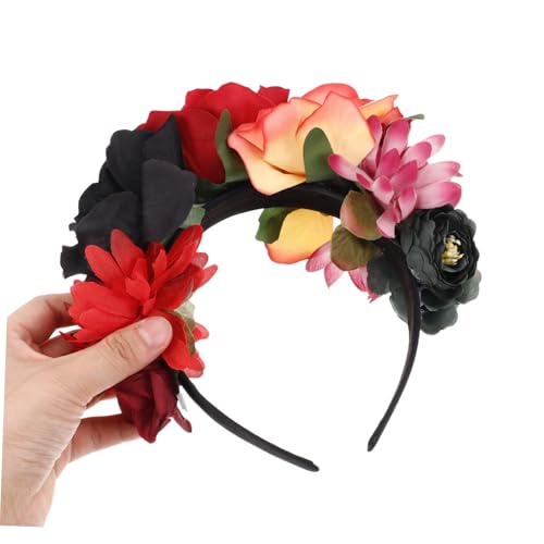 ERINGOGO Halloween Haarschmuck Rosenblüten Haarband Leicht und Bequem Stilvoller Kopfschmuck für Frauen und Mädchen Dekoratives Stirnband für Halloween Partys und Fotos Realistische von ERINGOGO