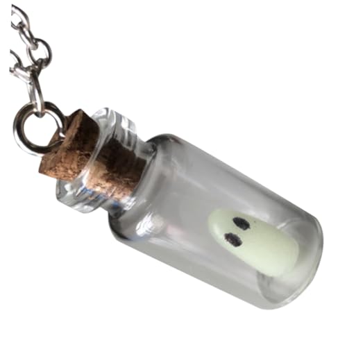 ERINGOGO Halloween-glow-in-the-dark-geister-halskette Winzige Flaschen Mit Ketten Stylische Kette Halsketten Aus Winzigen Glasgefäßen Glasflaschen Mit Kette Gotische Halskette Metall von ERINGOGO
