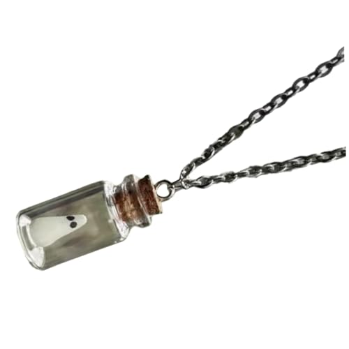 ERINGOGO Handgefertigte Glasflasche Halskette mit Grünem Leuchteffekt Kleine Flasche Anhänger Leichte Charm Halskette für Damen Stilvolles Halloween Schmuckaccessoire für Alltag und Party ERINGOGO Handgefertigte Glasflasche Halskette mit Grünem Leuchteffekt Kleine Flasche Anhänger Leichte Charm Halskette für Damen Stilvolles Halloween Schmuckaccessoire für Alltag und Party von ERINGOGO