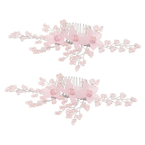 ERINGOGO Handgefertigter Hochzeit Haarseitenkamm mit Acrylkristallen Leichter Komfortabler Brautschmuck Handgewebtes Strahlendes Haarschmuck Accessoire für Brautjungfern und Festliche von ERINGOGO