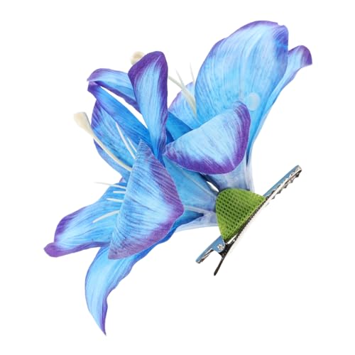 ERINGOGO Hawaiian Haarspange mit Blauer Lilienblüte Boho Haarklammer für Sommer Hochzeit und Strand Langlebig Leicht und Komfortabel Eleganter Blumenhaarschmuck für Frauen ERINGOGO Hawaiian Haarspange mit Blauer Lilienblüte Boho Haarklammer für Sommer Hochzeit und Strand Langlebig Leicht und Komfortabel Eleganter Blumenhaarschmuck für Frauen von ERINGOGO
