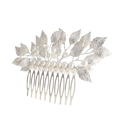 ERINGOGO Hochwertiger Brautschmuck Goldene Barock-perlen-haarspange Für Hochzeiten Brautjungfern Und Gartenpartys Elegante Haarklammer Mit Floralen Details Und Sicherer Befestigung von ERINGOGO
