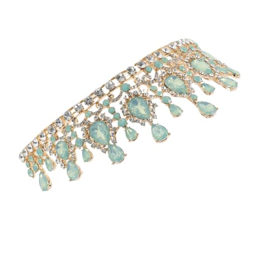 ERINGOGO Hochzeitshaarschmuck Brautkrone aus Legierung mit Grünem Perlmutt Ei Glänzende Braut Tiara für Hochzeit Geburtstag Verlobung Stilvolles Brautkopfstück von ERINGOGO