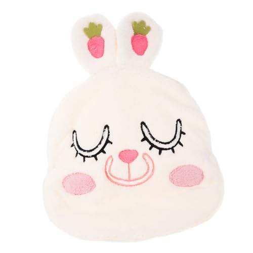 ERINGOGO Hot Compress Gesichtstuch Maske aus Weichem Korallenfleece für Frauen Volle Gesichtsabdeckung von Stirn Kinn Cartoon-design Kleiner Weißer Hase für Facial Steamer und Hautpflege von ERINGOGO