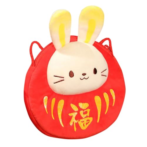 ERINGOGO Plüschhase Geldbeutel Für Neujahr Kleiner Crossbody-Beutel Rotes Geldgeschenk Für Jahr des Hasen Vielseitig Für Geld Karten Und Einladungen von ERINGOGO